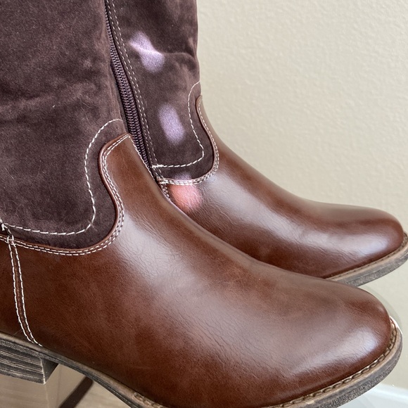 🎉🌸💖 HOST PICK 💖🌸🎉 BRAND NEW - Samantha Mixed Suede Brown Boots size 6M - Picture 5 of 13